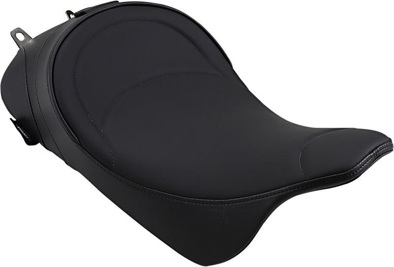 Backrest Compatible Solo Seat Mild Stitched Black For Harley Davidson FLHR 1584 2008