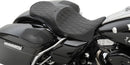Backrest Compatible 2-Up Leather Touring Seat Double Diamond Black