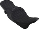 Forward Positioned 2-Up Low Profile Touring Leather Seat Diamond Black