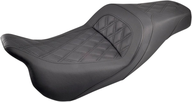 Slim Lattice Stitched Seat Black For Harley Davidson FLHR 1750 ABS 2021-2022