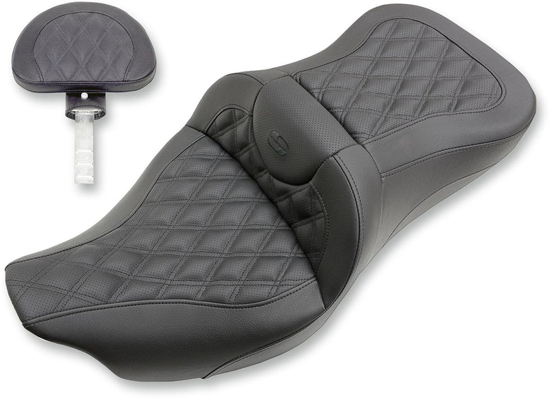 Extended Reach Road Sofa  Seat Black For Harley Davidson FLHR 1584 ABS 2008-09