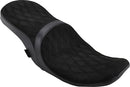 Low Profile Tour Seat Suede Double Diamond Black For Harley Davidson FLHR 1584 2010-2011