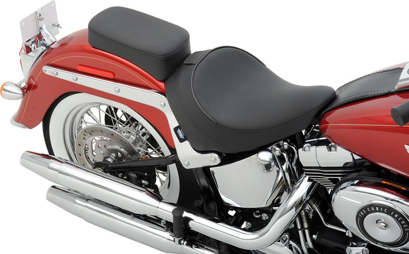 Backrest Compatible Solo Seat Smooth Black For Harley Davidson FLSTC 1450 2000-2003