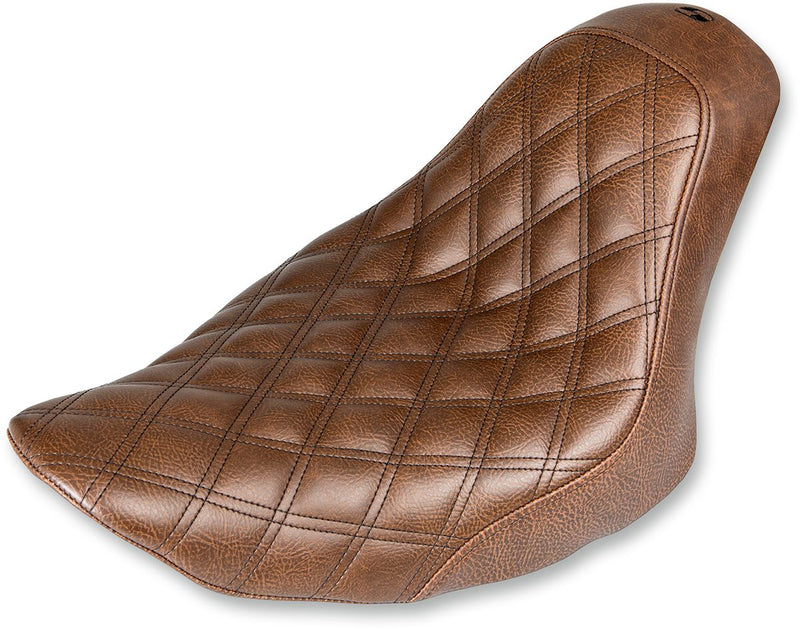 Renegade Lattice Stitch Solo Seat Brown For Harley Davidson FLSTF 1584 2007-2010