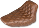 Renegade Lattice Stitch Solo Seat Brown For Harley Davidson FLSTC 1450 2006