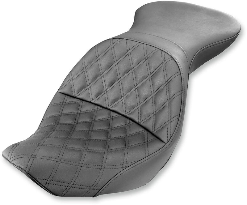 Explorer Lattice Stitch Seat Black For Harley Davidson FLSTC 1450 2006