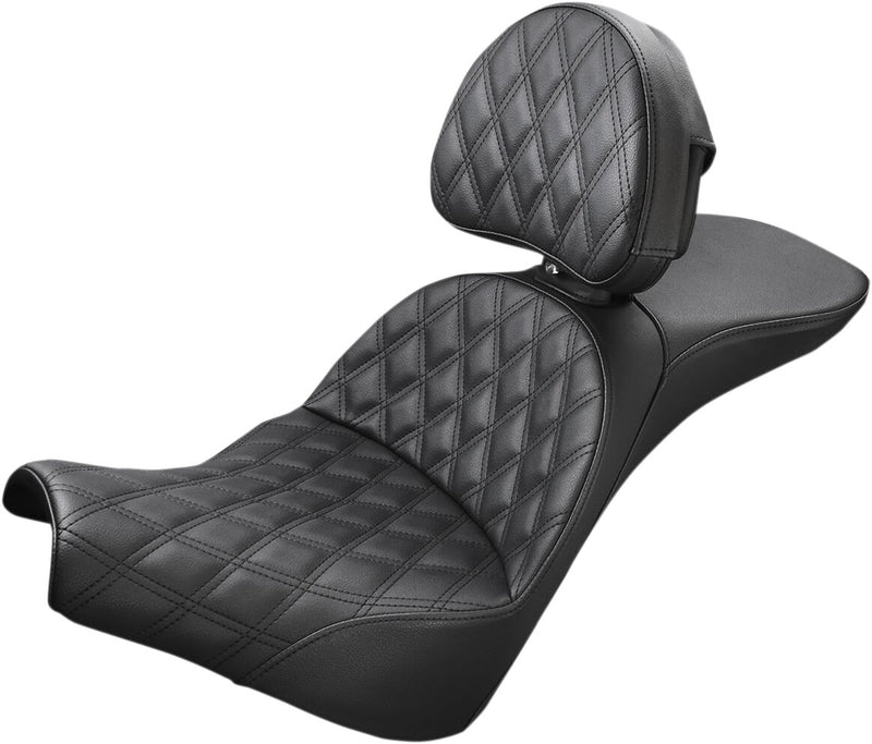 Explorer Lattice Stitch Seat Black For Harley Davidson FXST 1750 ABS 2022-2023