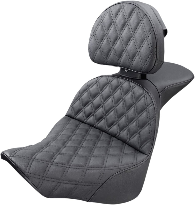 Explorer Lattice Stitch Seat Black For Harley Davidson FLFBS 1868 ABS 2018-2023