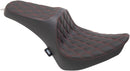 Predator 3 Seat Double Diamond Black / Red For Harley Davidson FLST 1450 2006