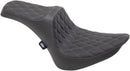 Predator 3 Seat Double Diamond Black / Silver For Harley Davidson FLST 1340 1986