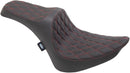 Predator 3 Seat Double Diamond Black / Red For Harley Davidson FLST 1340 1986