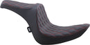 Predator 3 Seat Double Diamond Black / Red For Harley Davidson