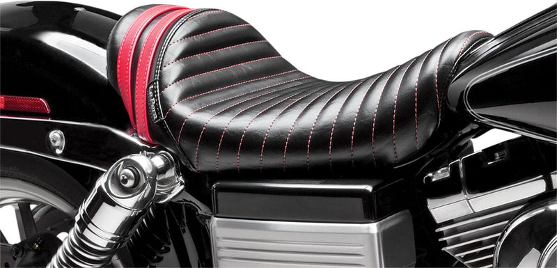 Stubs Spoiler Solo Seat Tuck & Roll Black With Red Stripes