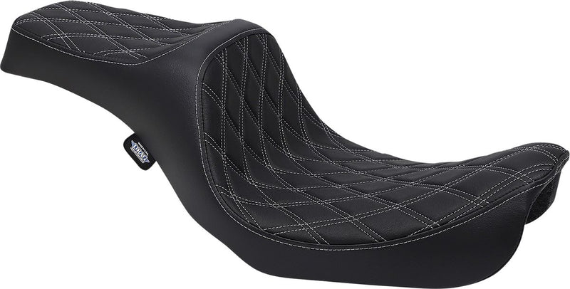 Predator 3 Seat Double Diamond Black / Silver For Harley Davidson FLD 1690 2012-2013