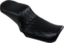 Cherokee 2-Up Diamond Pleated Seat Black For Harley Davidson FLD 1690 2012-2013