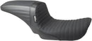 Kickflip 2-Up Pleated w/Gripp Tape Seat Black For Harley Davidson FXD 1450 2004-2005