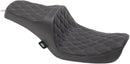 Predator 3 Seat Double Diamond Black / Silver For Harley Davidson FXD 1340 1996-1998