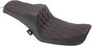 Predator 3 Seat Double Diamond Black / Red For Harley Davidson FXD 1340 1996-1998