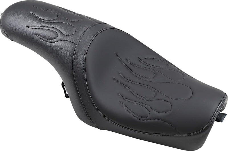 Predator Seat Flame Stitched Black For Harley Davidson XL 1200 C 2004-2016