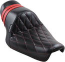 Stubs Spoiler Diamond Stitched Seat Black With Red Speed Stripes