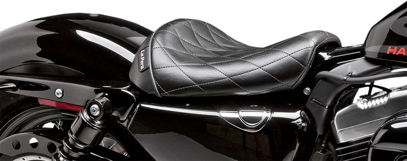 Bare Bones Solo Seat Diamond Stitch Black For Harley Davidson XL 1200 V 2012-2016