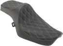 Predator 3 Seat Double Diamond Black / Silver For Harley Davidson XL 1200 C 1996-1998