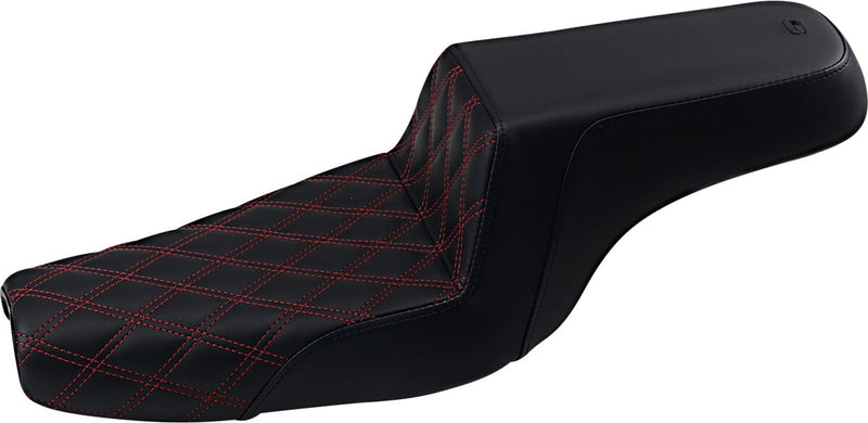 Step-Up Seat Black / Red For Harley Davidson XL 1200 C 2004-2016