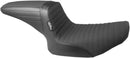 Kickflip 2-Up Pleated w/Gripp Tape Seat Black For Harley Davidson FXLR 1340 1987-1994