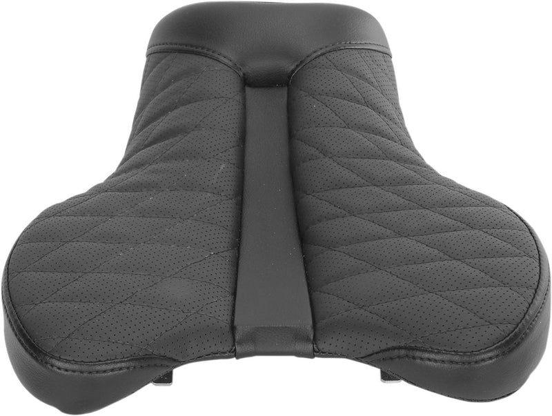 Track LS Front Solo Seat Gel-Channel Leather Saddlegel Plain Black - 32x32.5 cm