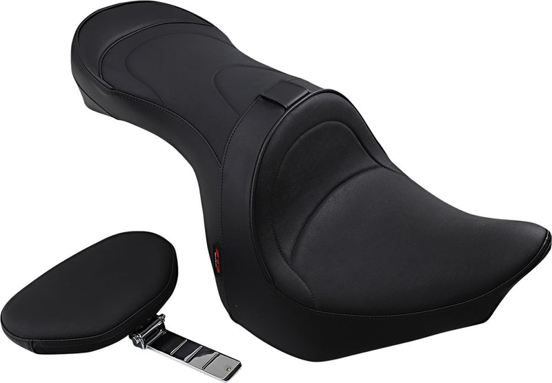 Low-Profile Double-Bucket 2-Up Seat Black With Dual Backrest For Yamaha XV 1900 C 08-17 / CS 08-15 / SCL Raider 12-14