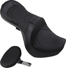 Low-Profile Double-Bucket 2-Up Seat Black With Dual Backrest For Yamaha XV 1600 Road Star 99-03 / XV 1700 A Road Star 04-14