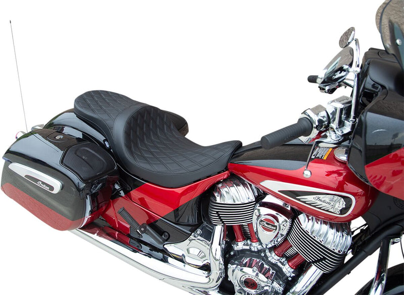 Low-Profile Touring Seat Double Diamond Black Vinyl