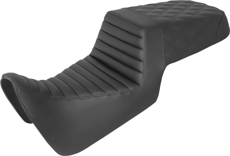 Step Up TR Front LS Rear Seat Black For Harley Davidson - 72.5 cm