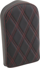 Sissy Bar Pad Double Diamond Black / Red - 10 Inch