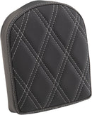 Sissy Bar Pad Double Diamond Black / Silver - 7 Inch
