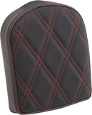 Sissy Bar Pad Double Diamond Black / Red - 7 Inch