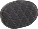 Oval Sissy Bar Pad Double Diamond Black / Silver