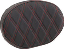 Oval Sissy Bar Pad Double Diamond Black / Red
