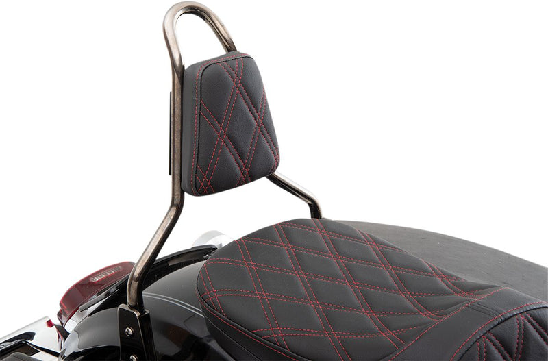 Tapered Sissy Bar Pad Double Diamond Black / Red