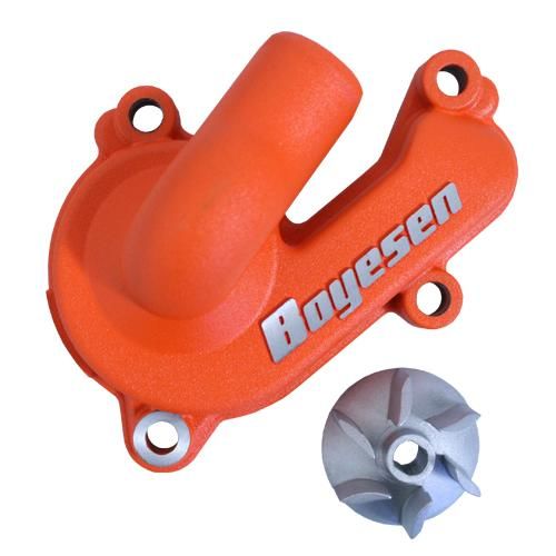 Supercooler Water Pump Cover & Impeller Kit Aluminum Orange For Gas Gas MC 125 2021-2023
