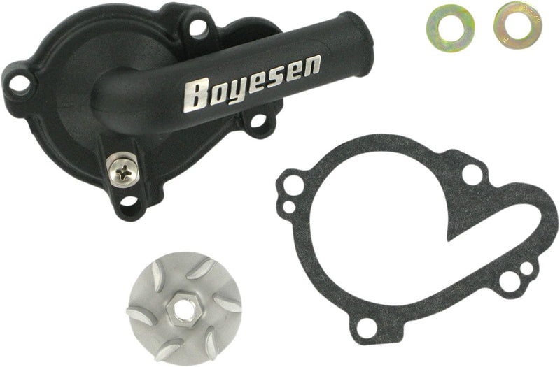 Supercooler Water Pump Cover & Impeller Kit Aluminium Black For Yamaha WR 250 F 2001-2002