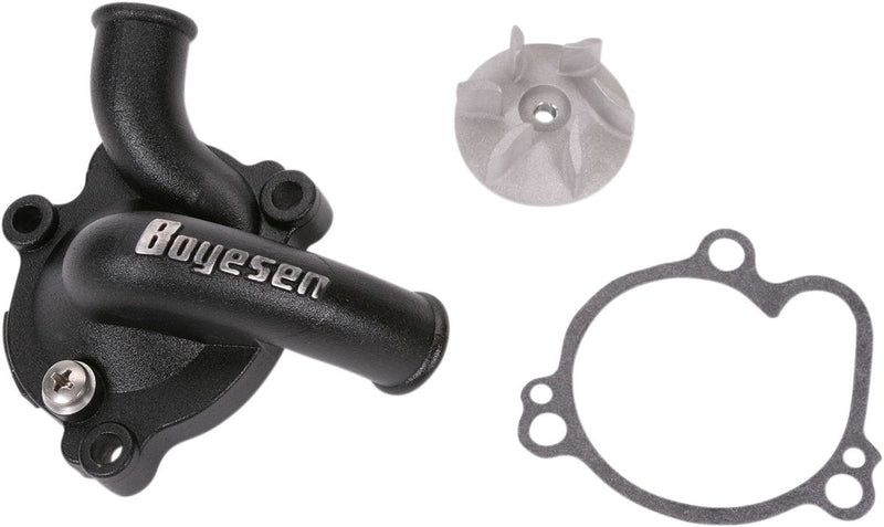 Supercooler Water Pump Cover & Impeller Kit Aluminium Black For Kawasaki KX 250 1994-1996