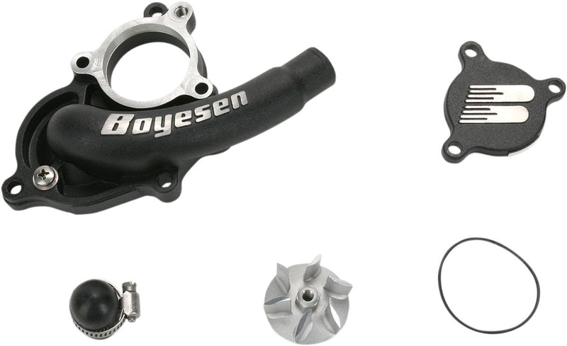 Supercooler Water Pump Cover & Impeller Kit Aluminum Black For Suzuki RM-Z 250 2008-2009