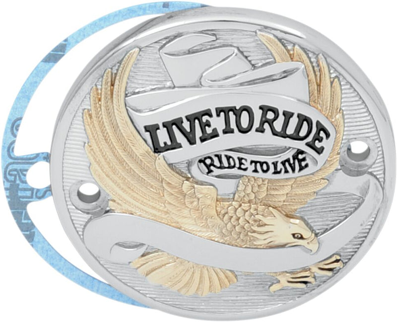 Live To Ride Points Cover Black / Chrome / Gold For Harley Davidson FLH 1340 1979-1983