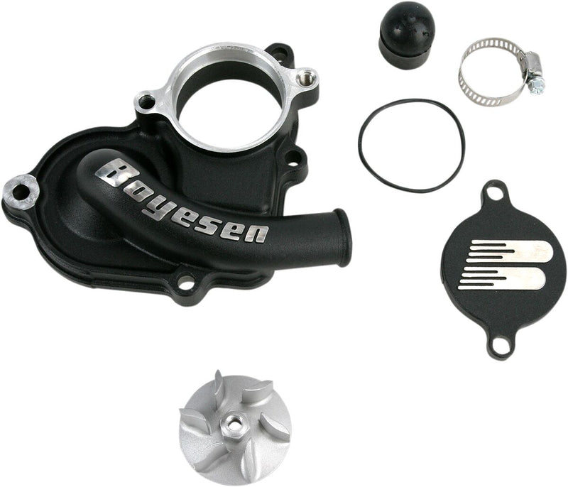 Supercooler Water Pump Cover & Impeller Kit Aluminum Black For Suzuki RM-Z 450 2018-2019