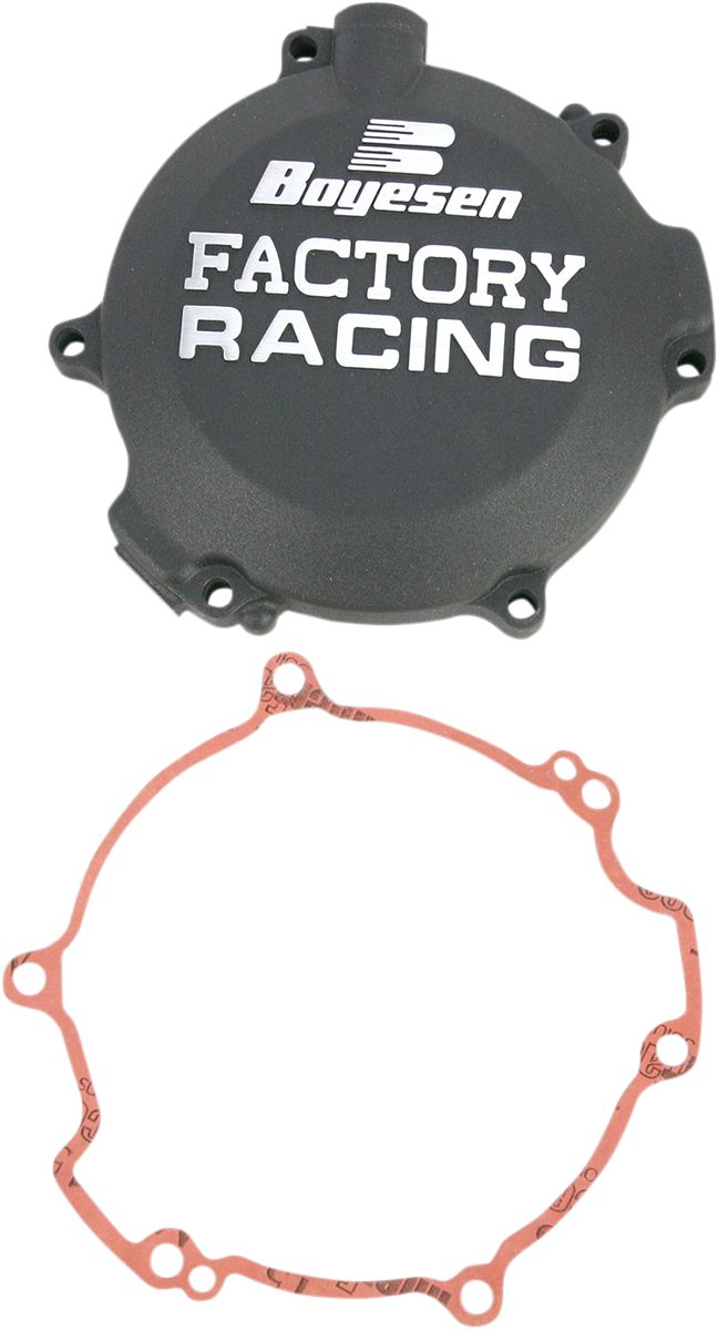Factory Racing Aluminum Clutch Cover Black For Kawasaki KX 100 2001-2013