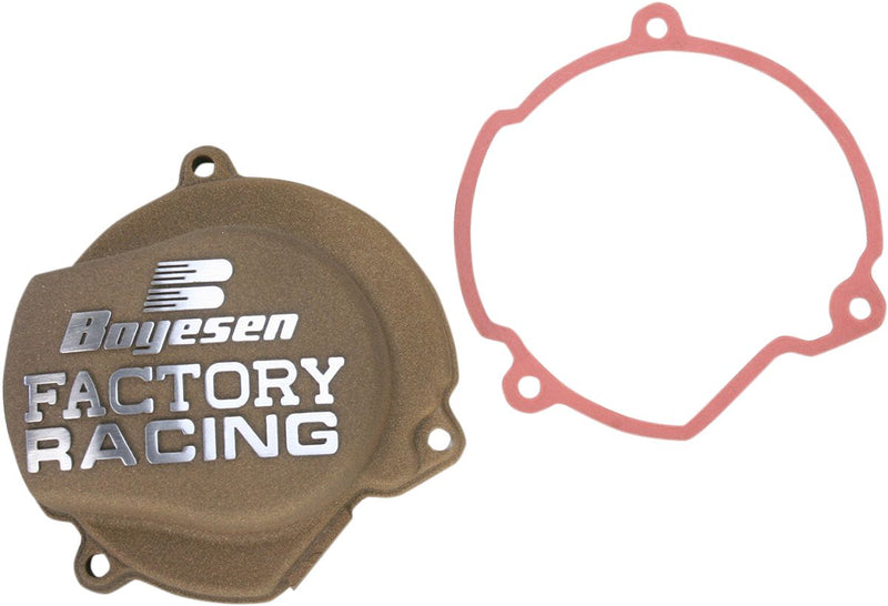 Factory Racing Aluminum Ignition Cover Powder-Coated Magnesium