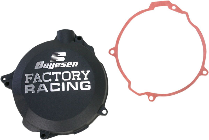 Factory Racing Aluminum Clutch Cover Powder-Coated Black For Husaberg TE 125 2012-2014