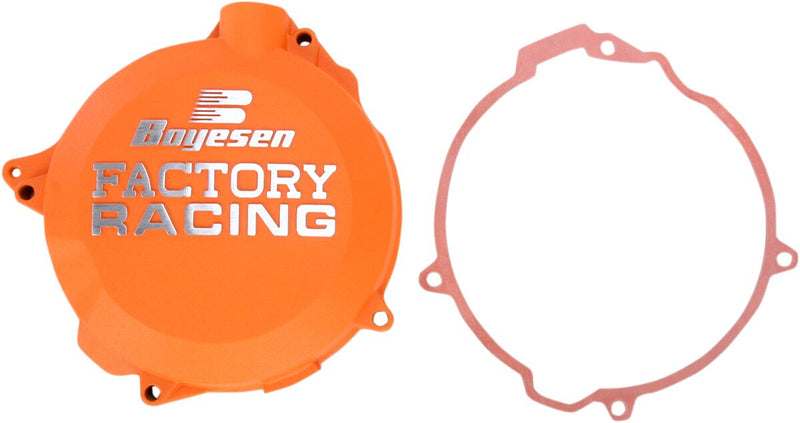 Factory Racing Aluminum Clutch Cover Powder-Coated Orange For KTM EXC 125 2001-2010