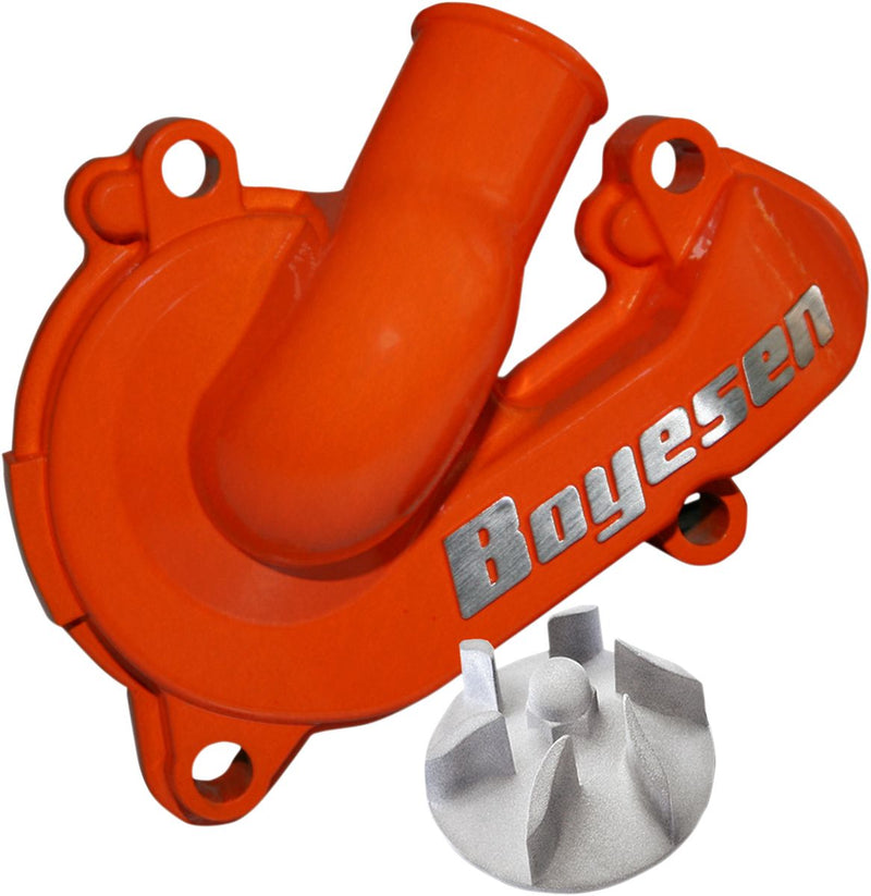 Supercooler Water Pump Cover & Impeller Kit Aluminum Orange For Husaberg FE 250 2014